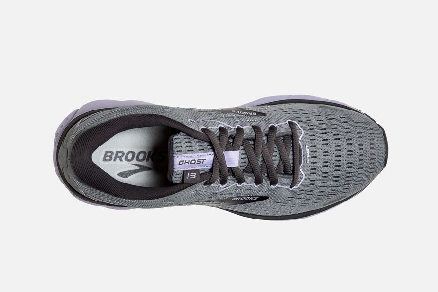 Brooks Ghost 13 Road Running Shoes - Womens - Grey/Black/Purple - LG9753180